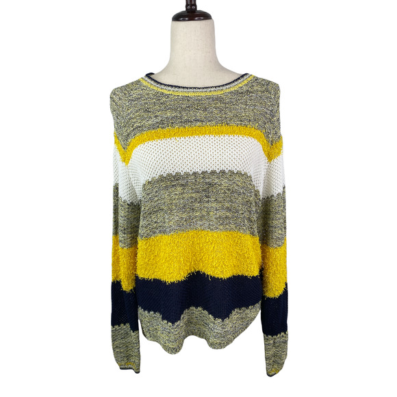 NWT CENY Striped Open-Knit Sweater XL